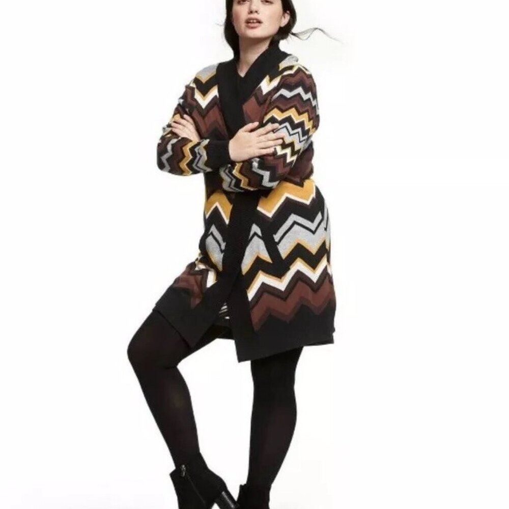 NEW! Missoni for Target Long Line Open Cardigan Sweater Chevron Zig Zag Large
